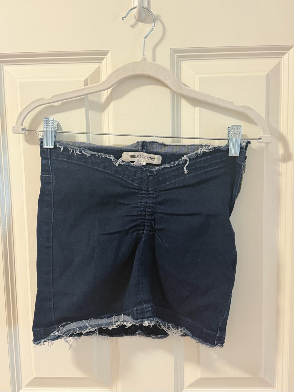 Urban Outfitters Y2K Ruched Denim Mini Skirt XS